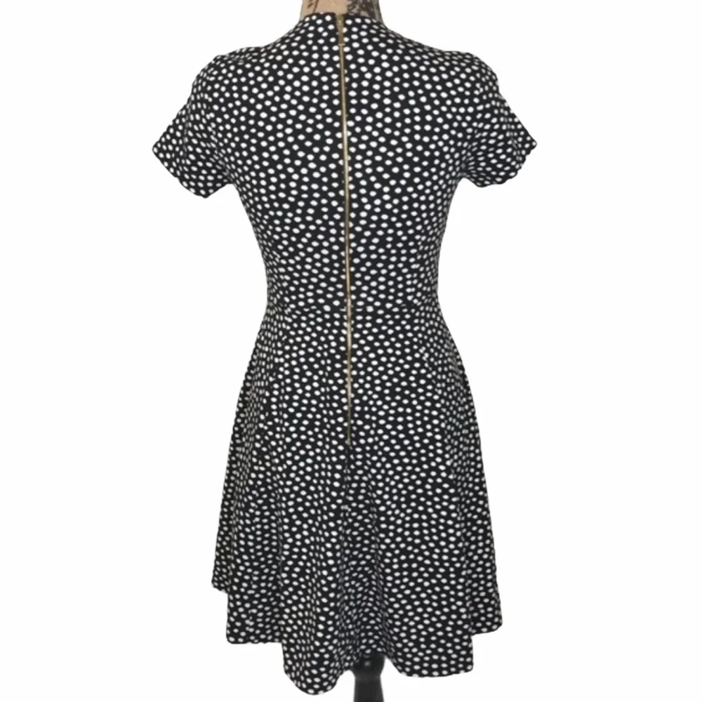 KATE SPADE Black & White Spot Ponte Dress 2 Fit & Flare Preppy Cute